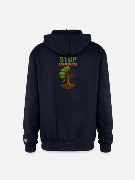 Environmental Conservation Deforestation Awareness - Champion Unisex Full Zip Hoodie - navy