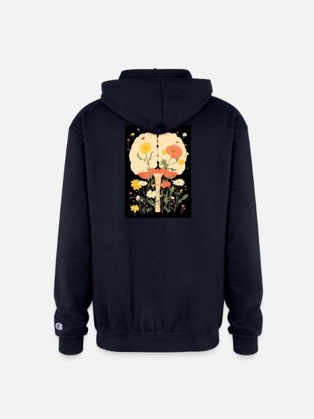 Blooming Mind - Champion Unisex Full Zip Hoodie - navy