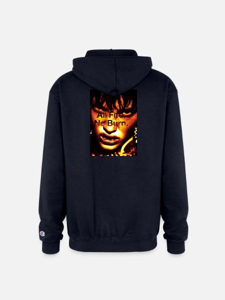 Inferno Portrait: Bold Text Overlay - Champion Unisex Full Zip Hoodie - navy