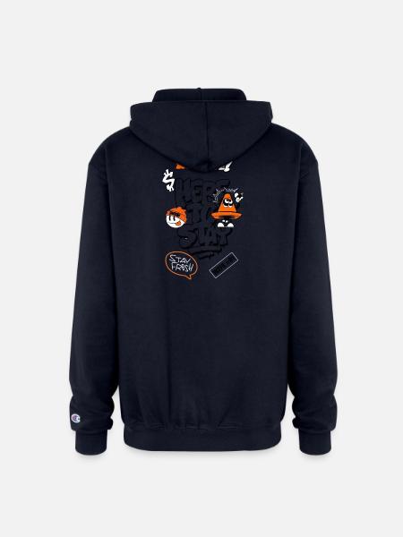 Graffiti Cone Stay Frosty Tee - Champion Unisex Full Zip Hoodie - navy