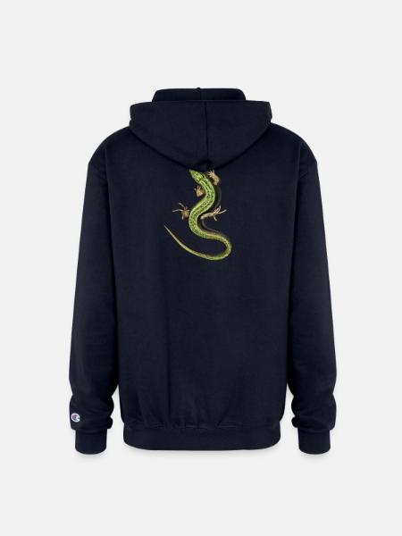 Verdant Salamander Swirl - Champion Unisex Full Zip Hoodie - navy