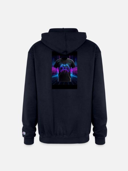 Neon Circuit Controller - Champion Unisex Full Zip Hoodie - navy