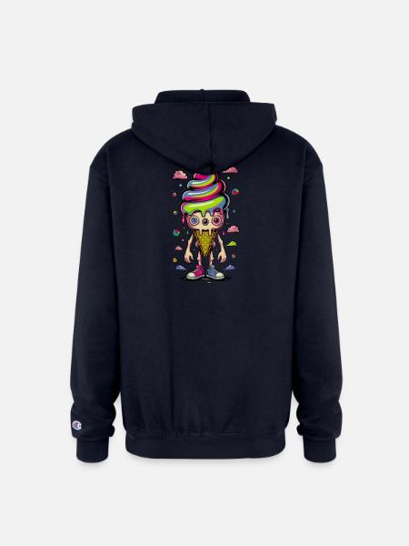 Cosmic Cone Creature - Champion Unisex Full Zip Hoodie - navy