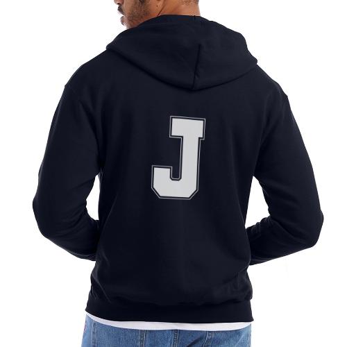 White Letter J – Varsity Alphabet Monogram - Champion Unisex Full Zip Hoodie