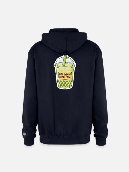 Honeydew Bubble Tea Illustration - Champion Unisex Full Zip Hoodie - navy
