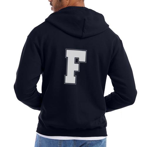 White Letter F – Varsity Alphabet Monogram - Champion Unisex Full Zip Hoodie