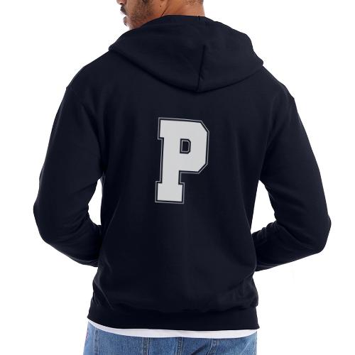 White Letter P – Varsity Alphabet Monogram - Champion Unisex Full Zip Hoodie