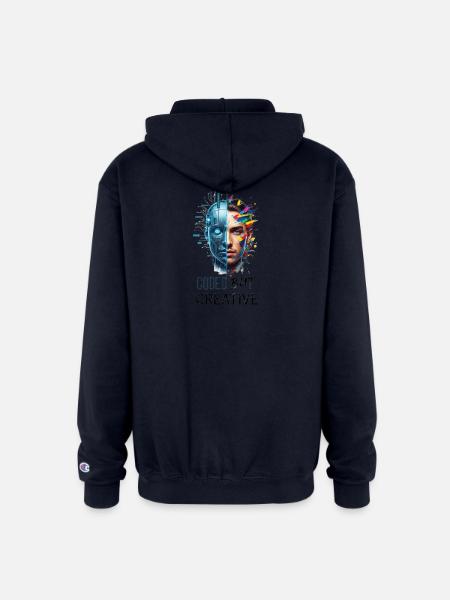 Coded but Creative - Champion Unisex Full Zip Hoodie - navy