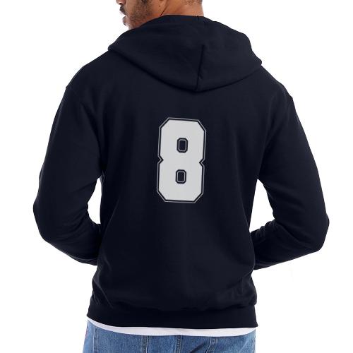 White Number 8 – Varsity Font - Champion Unisex Full Zip Hoodie