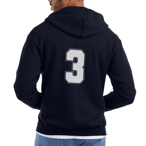 White Number 3 – Varsity Font - Champion Unisex Full Zip Hoodie