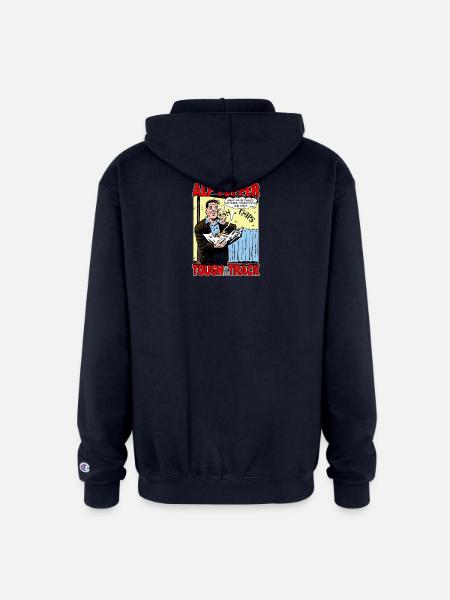 Alf Tupper Tough of the Track Comic Fish & Chips - Champion Unisex Full Zip Hoodie - navy