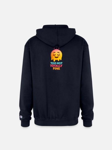 Too Hot Totally Fine Face - Champion Unisex Full Zip Hoodie - navy