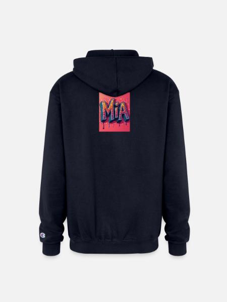 MIA Glitter Block Letters - Champion Unisex Full Zip Hoodie - navy