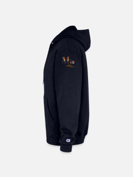 Mia Tiger Floral Monogram - Champion Unisex Full Zip Hoodie - navy