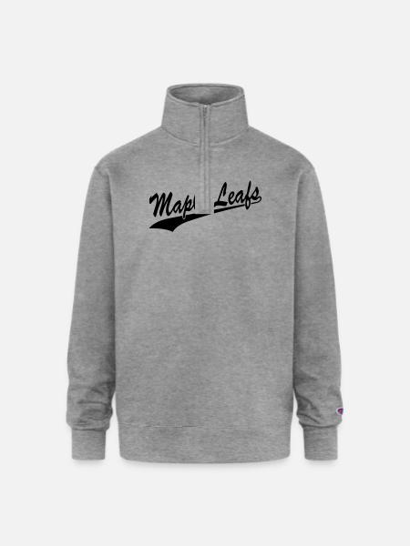 Maple Leafs - Champion Unisex 1/4 Zip Pullover Sweatshirt - heather gray