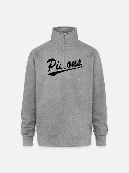Pistons - Champion Unisex 1/4 Zip Pullover Sweatshirt - heather gray