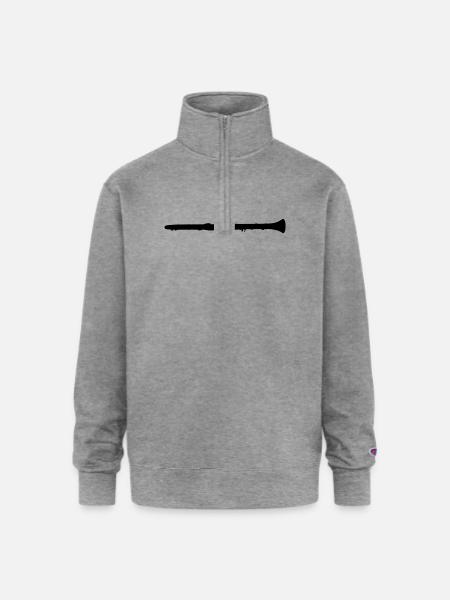 clarinet - Champion Unisex 1/4 Zip Pullover Sweatshirt - heather gray