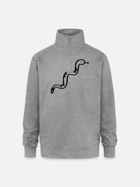 Snake - Poison - Champion Unisex 1/4 Zip Pullover Sweatshirt - heather gray