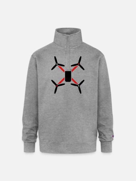 quad - Champion Unisex 1/4 Zip Pullover Sweatshirt - heather gray