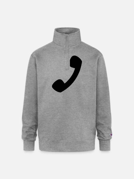 Phone - Champion Unisex 1/4 Zip Pullover Sweatshirt - heather gray