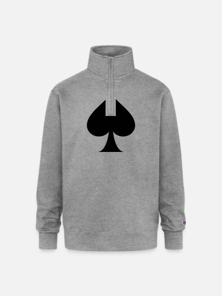 Spade - Champion Unisex 1/4 Zip Pullover Sweatshirt - heather gray