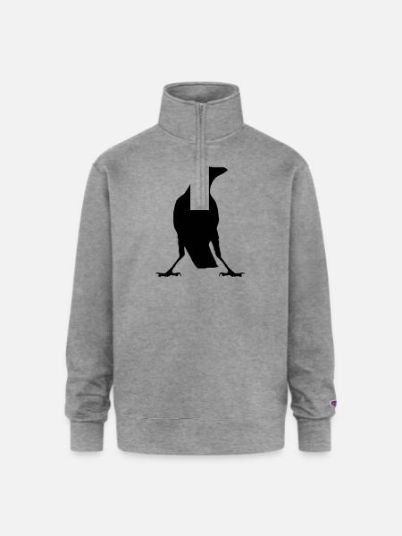 Raven - Champion Unisex 1/4 Zip Pullover Sweatshirt - heather gray