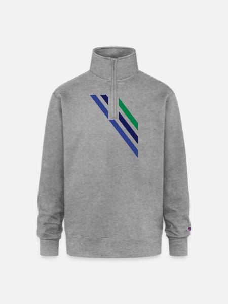 diagonal - Champion Unisex 1/4 Zip Pullover Sweatshirt - heather gray