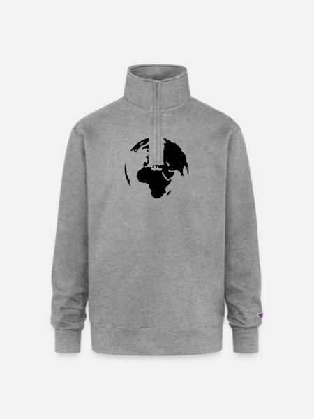 World - Champion Unisex 1/4 Zip Pullover Sweatshirt - heather gray
