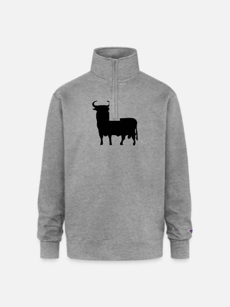 Spanish Bull - Champion Unisex 1/4 Zip Pullover Sweatshirt - heather gray