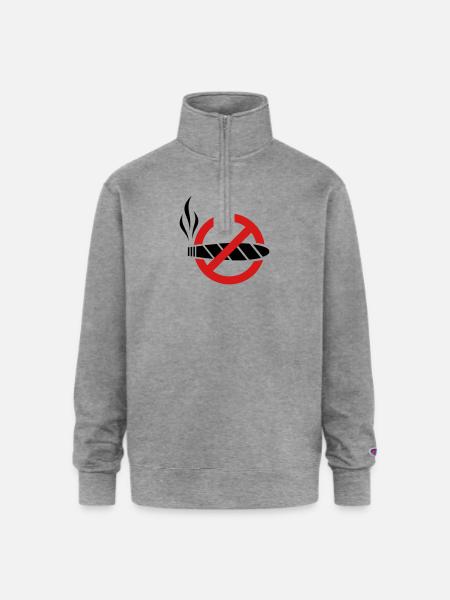 No smoking - cigar - Champion Unisex 1/4 Zip Pullover Sweatshirt - heather gray