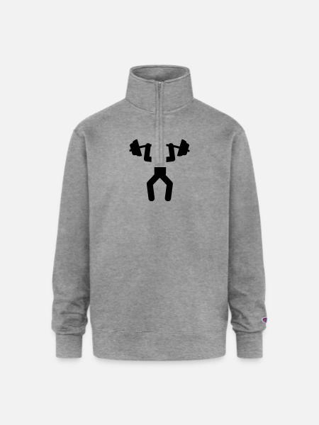 weightlifting - Champion Unisex 1/4 Zip Pullover Sweatshirt - heather gray
