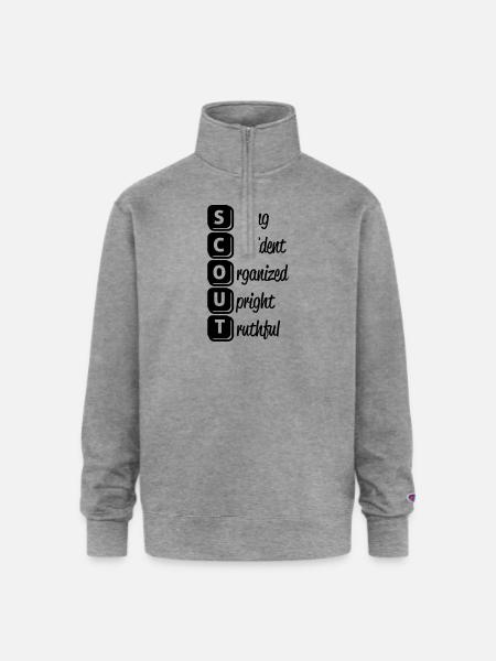 6_s-c-t-o-u-t_1c - Champion Unisex 1/4 Zip Pullover Sweatshirt - heather gray