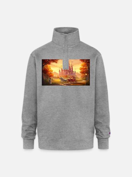 "A captivating digital painting - Champion Unisex 1/4 Zip Pullover Sweatshirt - heather gray