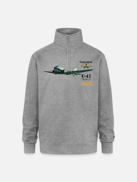 C-47 - Champion Unisex 1/4 Zip Pullover Sweatshirt - heather gray