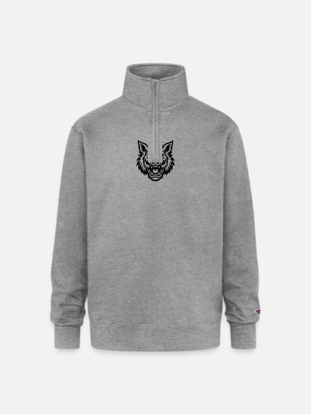 Raging Boar Line Art - Champion Unisex 1/4 Zip Pullover Sweatshirt - heather gray