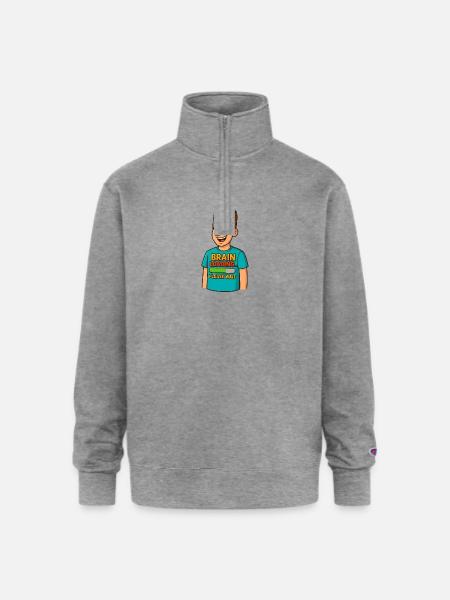 Brain Loading Please Wait Tee - Champion Unisex 1/4 Zip Pullover Sweatshirt - heather gray