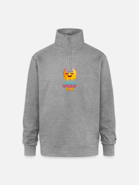 Too Hot Totally Fine Face - Champion Unisex 1/4 Zip Pullover Sweatshirt - heather gray