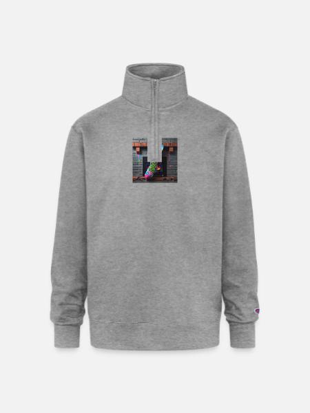 Naughty List Graffiti Sock - Champion Unisex 1/4 Zip Pullover Sweatshirt - heather gray
