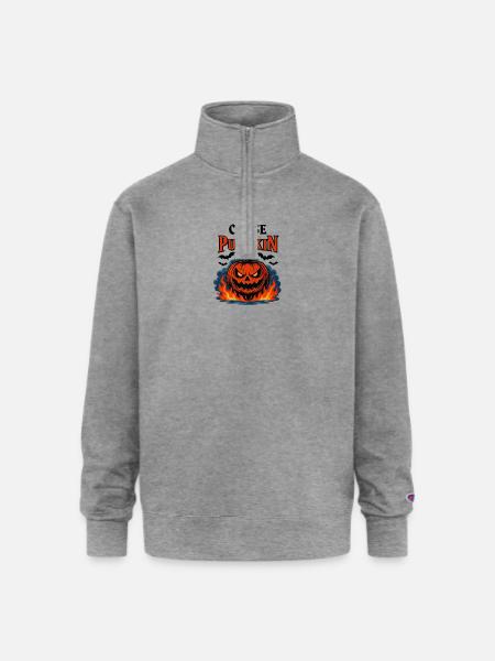 Curse of the Pumpkin - Champion Unisex 1/4 Zip Pullover Sweatshirt - heather gray