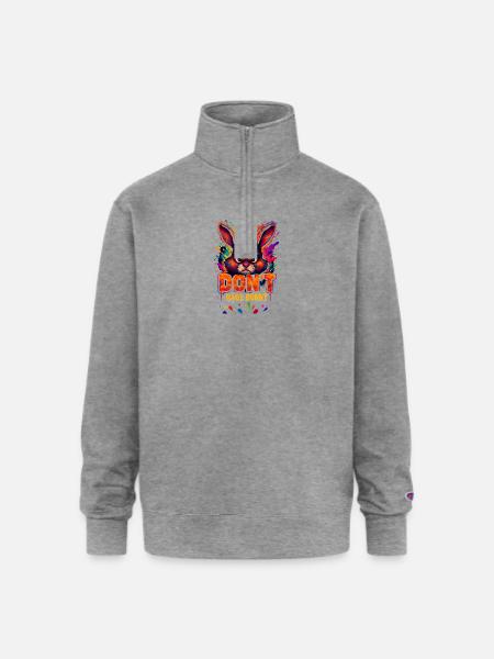 Rage_Bunny - Champion Unisex 1/4 Zip Pullover Sweatshirt - heather gray