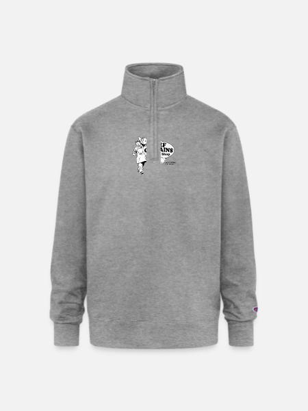Beef Curtains Butcher Shop - Champion Unisex 1/4 Zip Pullover Sweatshirt - heather gray