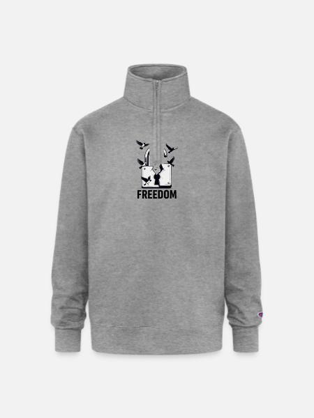 Freedom Breaks All Locks - Champion Unisex 1/4 Zip Pullover Sweatshirt - heather gray