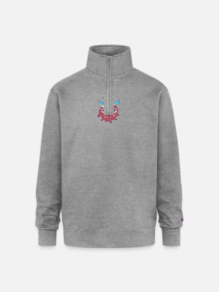 Ollie Twitter - Champion Unisex 1/4 Zip Pullover Sweatshirt - heather gray