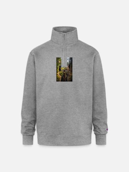 Choose the bear - Champion Unisex 1/4 Zip Pullover Sweatshirt - heather gray