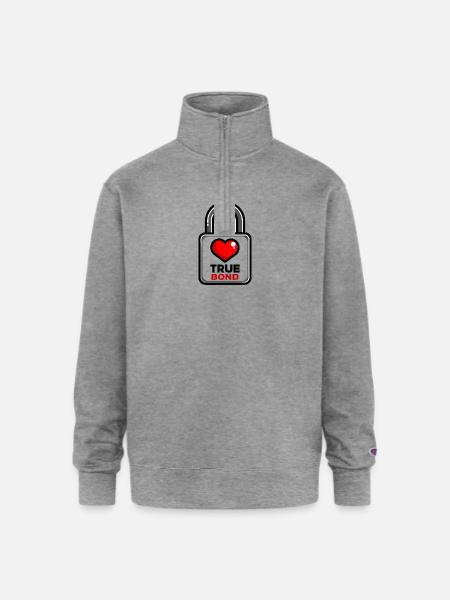 a-simple-flat-vector-padlock-with-clean-rounded - Champion Unisex 1/4 Zip Pullover Sweatshirt - heather gray