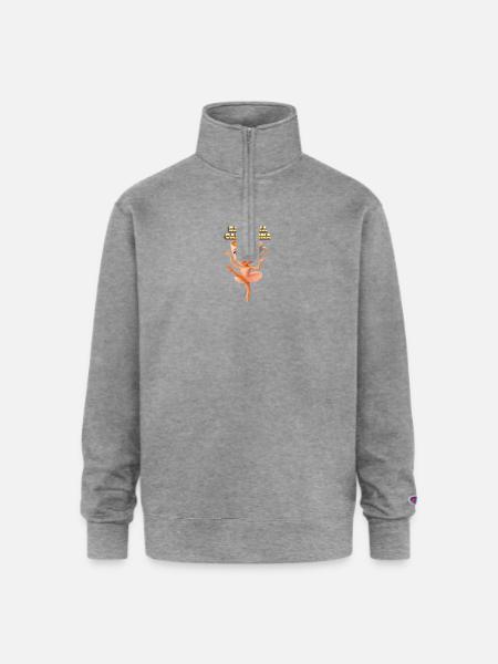Ballerina Cappuccino Latte Art - Champion Unisex 1/4 Zip Pullover Sweatshirt - heather gray