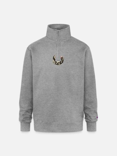 Koi Swirl Red Sun Wave - Champion Unisex 1/4 Zip Pullover Sweatshirt - heather gray