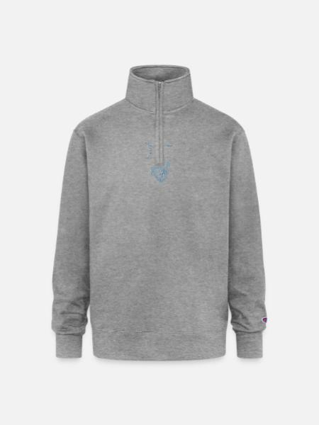 CodeHeart Anatomy Illustration - Champion Unisex 1/4 Zip Pullover Sweatshirt - heather gray