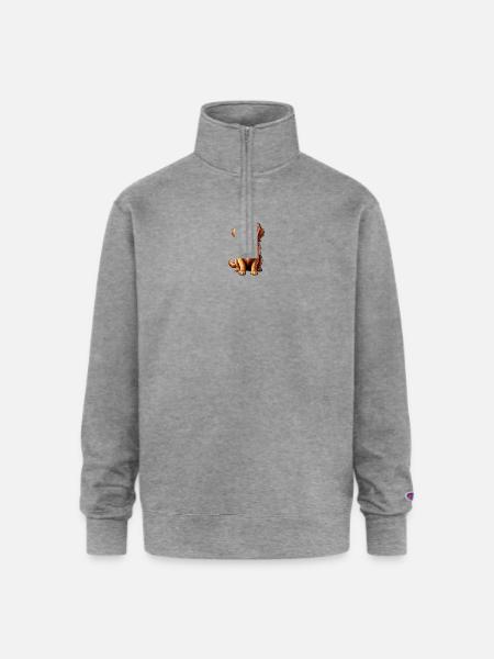 Golden Retriever Pop Art Charm - Champion Unisex 1/4 Zip Pullover Sweatshirt - heather gray
