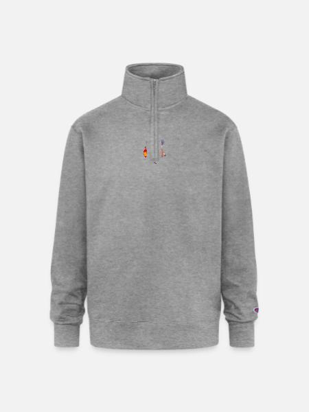 mubarak - Champion Unisex 1/4 Zip Pullover Sweatshirt - heather gray